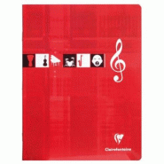 Clairefontaine Lot de 20 Cahier Musique et Chant Metric 17x22, 56p./28 feuilles 90 g/m² piquées, ligné + portées / ligné 8mm - 3329680379907