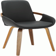 CLP Chaise de salle à manger Bertol Similicuir HBT: 85x53x58 cm Noyer / Noir - marron polyester 327568