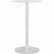 CLP Table haut Xanten Blanc / Blanc/Ø 52 cm - blanc Bois manufacturé 326965