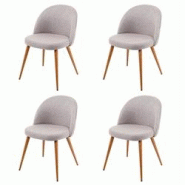 Décoshop26 - 4x chaises de salle à manger cuisine design rétro en tissu gris clair coutures décoratives dossier 04_0000576 - gris 3000041532697 Décoshop26 - 4x chaises de salle à manger cuisine design rétro en tissu gris clair coutures décoratives dossier 04_0000576 - gris 3000041532697