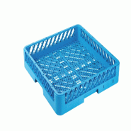 GastroHero Panier de lavage 500x500 mm sans compartimentage pour couverts, à mailles fines, bleu - GSK5050F