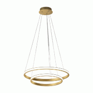 Gea Luce Suspension Iole S/2 - 40W 2250Lm 3000K Dimmable - Aluminium Doré Brossé Et Silicone Blanc Opale - Gealuce - doré IOLE S/2 - ORO