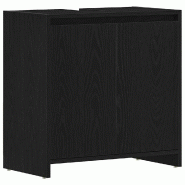 Helloshop26 - Armoire de bain bois d'ingénierie grand espace de rangement 60 x 33 x 60 cm en bois noir 02_0051871 - noir Bois massif 3000237132540