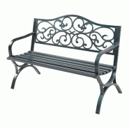 Helloshop26 - Banc de jardin 127 x 53 x 79 cm acier gris foncé avec patine verte 03_0008964 - 3000224443734