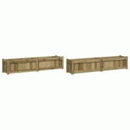 Helloshop26 - Jardinière bac lit surélevé plantes fleurs jardin terrasses lot de 2 bois de pin imprégné marron 02_0039029 - 3000217997022 Helloshop26 - Jardinière bac lit surélevé plantes fleurs jardin terrasses lot de 2 bois de pin imprégné marron 02_0039029 - 3000217997022