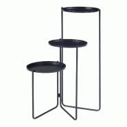 Helloshop26 - Support de plantes à 3 niveaux métal 70 x 48 x 25 cm noir 03_0010706 03_0010706 - noir métal 3000225356835