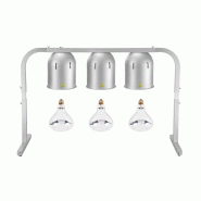 Lampe chauffante infrarouge de buffet sur pied réglable en hauteur 3 ampoules blanches) Argentée PREMIUM - GOLDINOX - argenté aluminium 3701770844401