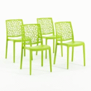 RATTATAN Set 4 Chaises en polypropylène avec fibre de verre empilables pour extérieur et jardin, bar et restaurant, cuisine design moderne - ANNA - RATTATAN Set 4 Chaises en polypropylène avec fibre de verre empilables pour extérieur et jardin, bar et restaurant, cuisine design moderne - ANNA -
