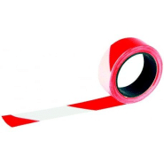 Ruban d'interdiction, lot de 2, anti-déchirure, rubalise pour chantier &  danger, PE, 80 mm x 200 m, rouge-blanc