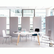 Table de réunion pieds en bois Ogi - MDD. - Blanc, Oui_0