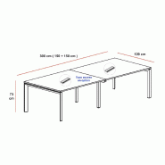 Table de réunion Star, pieds chromés - Mobel Linea - Oui, Wenge_0