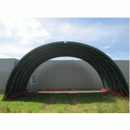 Tunnel de stockage Cathédrale S / ouvert / structure en acier / couverture en PVC / ancrage au sol avec platine / 12 x 5 x 5.50 m