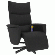 VidaXL Fauteuil inclinable de massage repose-pieds noir similicuir Modèle Quelmoris - 356597