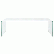 VidaXL Table basse 98x45x30 cm Verre trempé Transparent Modèle Atlas Line Pro - 244189