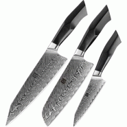 XinZuo - Set de Couteaux en Damas 3 pièces - Série B32 Feng - multicolore B32-A3