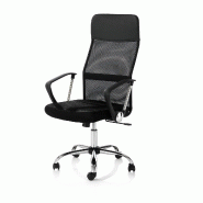 AQA Design Chaise pivotante GEMMA noir, en métal chromé, et maille noire L.63 P.65 H.112/122 MP02856 - noir textile MP02856