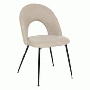 Atmosphera Chaise de table assise Beige chiné et pied en métal noir H 81 cm - beige 3560233507280 Atmosphera Chaise de table assise Beige chiné et pied en métal noir H 81 cm - beige 3560233507280