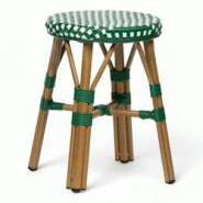 Bistromania Tabouret de terrasse RIVOLI - Vert foncé et blanc - EA080 Bistromania Tabouret de terrasse RIVOLI - Vert foncé et blanc - EA080