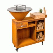 Brasero Plancha Servante en Acier Corten - marron acier 3701730500033