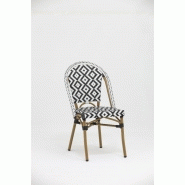 Chaise de terrasse odeon - tressage noir et blanc