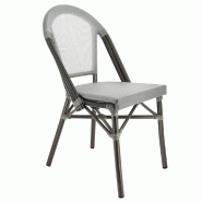 Chaise empilable d'extérieur en aluminium et textylène Biarritz coloris gris