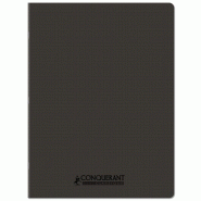 CONQUERANT Lot de 10 Cahier Classique PP piqué 24x32, 96p./48 feuilles 90g/m², quadrillé 5x5, coloris noir - 3020120259260