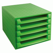Exacompta Module THE BOX 5 tiroirs ouverts Linicolor coloris vert - 9002493421271