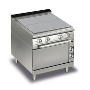 Fourneau électrique monobloc 4 zones sur four électrique - 800x700x870 mm - 70QTPFEE800 Fourneau électrique monobloc 4 zones sur four électrique - 800x700x870 mm - 70QTPFEE800