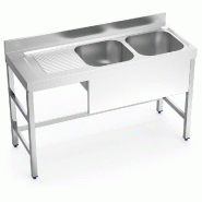 FRICOSMOS Evier avec support 2C,EI 1400x550x850 mm. Dimensions cuve 400x400x250 mm. - inox 051808OST