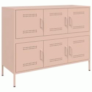 Helloshop26 - Buffet bahut commode armoire meuble de rangement organisateur cuisine salle de séjour salon 100,5 x 39 x 79 cm acier 02_0036196 - 30002 Helloshop26 - Buffet bahut commode armoire meuble de rangement organisateur cuisine salle de séjour salon 100,5 x 39 x 79 cm acier 02_0036196 - 30002