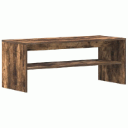 Helloshop26 - Meuble TV avec espace de rangement pratique salon 100 x 40 x 40 cm en bois d'ingénierie chêne fumé 02_0051241 - Bois massif 300023681