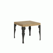 Itamoby Table extensible 90x90/246 cm Chêne Paxon Nature Structure Anthracite - marron VE900TAPXNALL-QN-AN