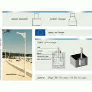 Mât d'éclairage public cylindrique bi-section compolux / en acier galvanisé Mât d'éclairage public cylindrique bi-section compolux / en acier galvanisé