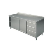 Meuble Inox avec Tiroir et Dosseret Gamme 600 1600x600 x600x850mm VIRTUS GROUP - gris 7864851031940 Meuble Inox avec Tiroir et Dosseret Gamme 600 1600x600 x600x850mm VIRTUS GROUP - gris 7864851031940