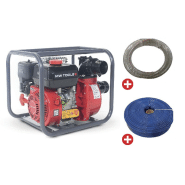 Pack Pompe à eau thermique essence 48.000 L/h 7 CV raccord 3 avec tuyau d'aspiration 5 m et tuyau de refoulement 50 m MW Tools WP4800SET Pack Pompe à eau thermique essence 48.000 L/h 7 CV raccord 3 avec tuyau d'aspiration 5 m et tuyau de refoulement 50 m MW Tools WP4800SET