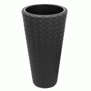 Prosperplast - Pot haut en rotin synthétique 23 L, anthracite, 30x55 cm - gris plastique ZA746