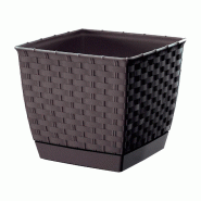 Prosperplast - Pot RATOLLA SQUARE 2,5 L - 16,5x16,5x14,2 cm, coloris Ocre foncé - marron plastique polypropylène ZA3829