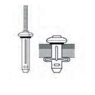 Rivet alu Bulb-tite avec rondelle néoprène montée pour couturage