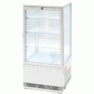 Romux® Vitrine Réfrigérée 3 Étagères avec 1 Porte Battante Blanche 70 litres Ventilée | Vitrine à Poser en verre droit - 8435811800303