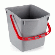 Seau 15 lt gris avec anse rouge