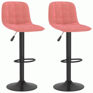 Tabourets de bar lot de 2 rose velours Modèle Aero Élite - 333996