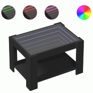 VidaXL Table basse avec LED noir 73x53x45 cm bois d'ingénierie Modèle Toscane Royale - 847547