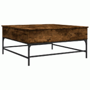 VidaXL Table basse chêne fumé 95x95x45 cm bois d'ingénierie et métal Modèle Apex Horizon Élite - 8721012490277