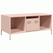 VidaXL Table basse rose 101,5x50x43,5 cm acier laminé à froid Modèle Oasis Moderne - 851275