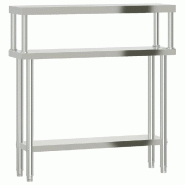 VidaXL Table de travail de cuisine avec étagère 110x30x120 cm inox - 3208894