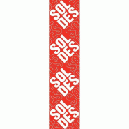 Affiche soldes 40x172 cm - Rouge et Blanc - Papier