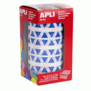 Apli 6136 gommettes triangulaires, 10,5x10,5x10,5 mm, en rouleau, coloris bleu - 8410782048640