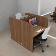 Bureau de call center version double 2 personnes Call. - 2 places, Acacia foncé_0
