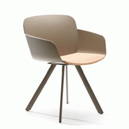 Chaise polypro "YOLO" - YOL-PPS-F12-N ou B - Siège coque 4 pieds tube acier elliptique, noir ou blanc