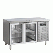 Comptoir pour saladette réfrigéré CK7210G 2 portes vitrées GN1/1 Inox TEFCOLD